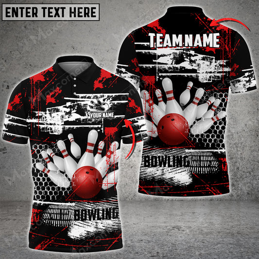 Maxcorners Bowling Ball And Pins Breaks Spacetime Multicolor Option Customized Name 3D Shirt (4 Colors)