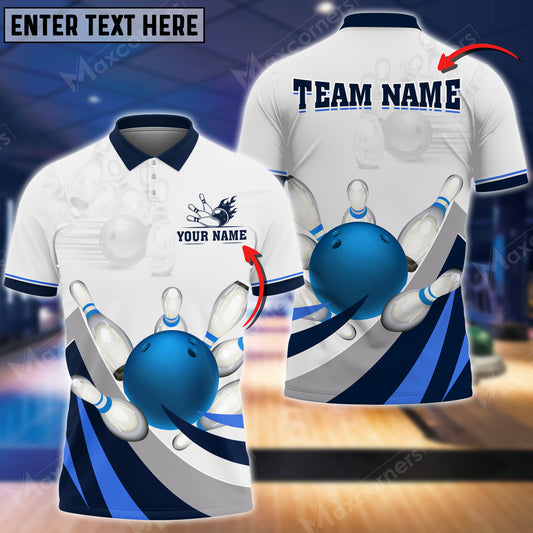 Maxcorners Bowling Ball And Pins The Power Of The Wind God Multicolor Option Customized Name 3D Shirt (4 Colors)