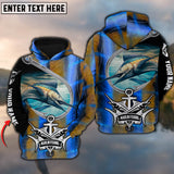 Maxcorners Personalized Marlin Fishing Hook 3D Hoodie