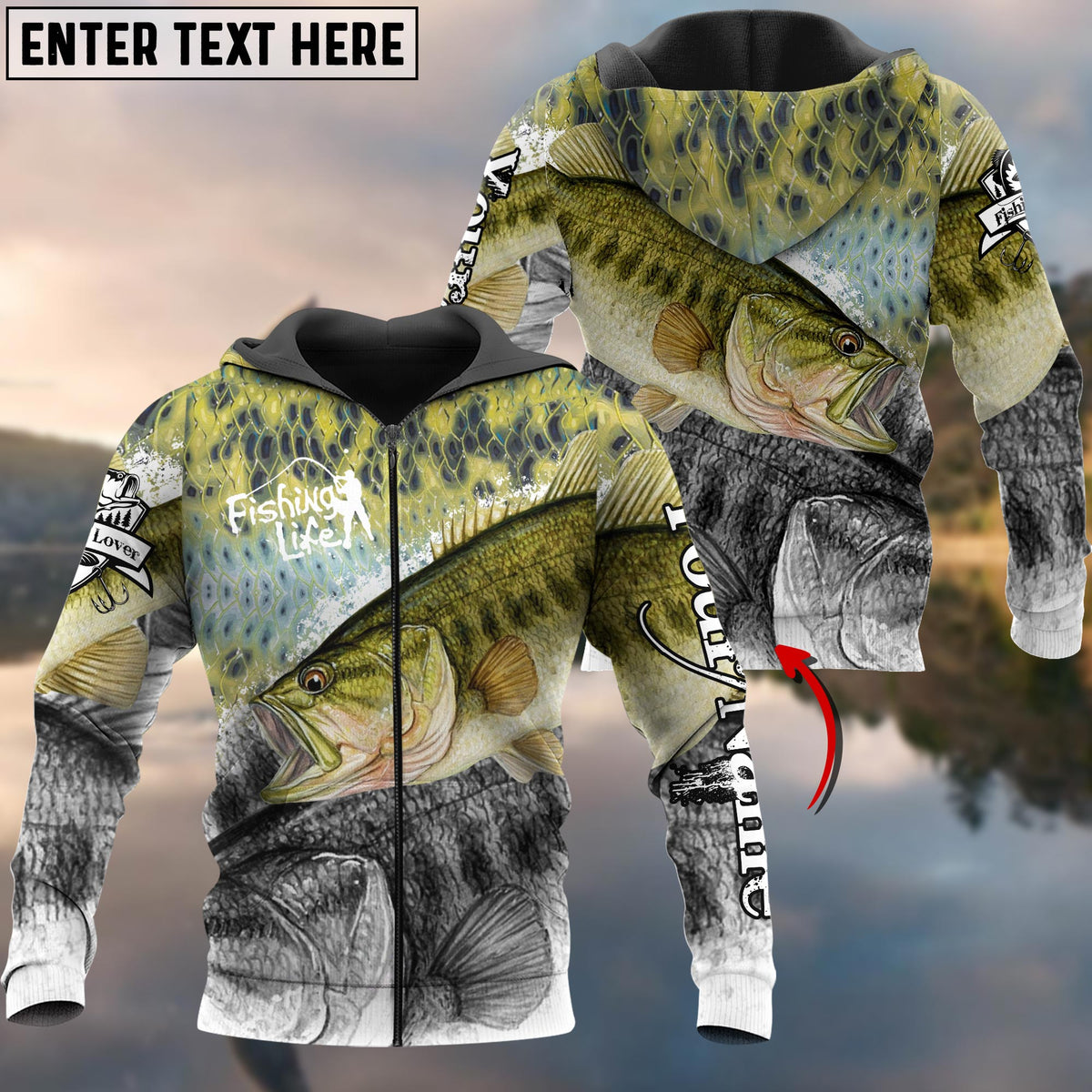 Maxcorners Bass Fishing Skin Cool Customize Name 3D Shirts