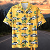 Maxcorners Personalized Car 1960s Mustang Muscle Car Yellow Hawaiian Shirt, Custom Photo Car Aloha Shirts