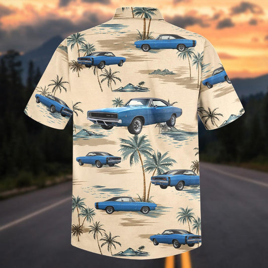 Maxcorners Personalized Car 1968 Dodge Charger Classic Car Palm Tree Hawaiian Shirt