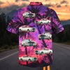 Maxcorners Personalized 1965 Ford Mustang Car Purple Sunset Car Hawaiian Shirt