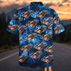 Maxcorners Personalized Formula 1 Racing Car Tropical Blue Hawaiian Shirt - Custom Photo Car Aloha Shirts