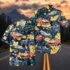 Maxcorners Personalized Classic Muscle Car Yellow Floral Tropical Hawaiian Shirt, Custom Photo Car Aloha Shirts (Up to 5 photos)