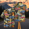 Maxcorners Personalized Classic Fastback Muscle Tropical Grunge Car Hawaiian Shirt, Custom Photo Car Aloha Shirts (Up to 5 photos)