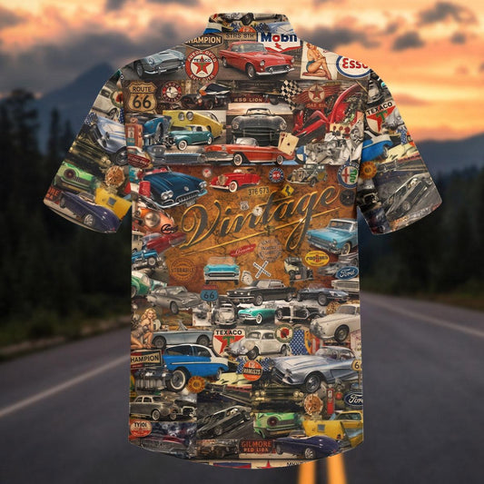 Maxcorners Vintage Chrome & Gasoline Hawaiian Shirt
