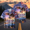 Maxcorners Personalized America 250 Route 66 Bald Eagle Classic Car Hawaiian Shirt, Custom Photo Car Aloha Shirts