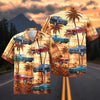 Maxcorners Personalized "Tropical Sunset" Muscle Car Hawaiian Shirt - Custom Photo Car Aloha Shirts (Up to 5 photos)