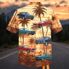 Maxcorners Personalized "Tropical Sunset" Muscle Car Hawaiian Shirt - Custom Photo Car Aloha Shirts (Up to 5 photos)