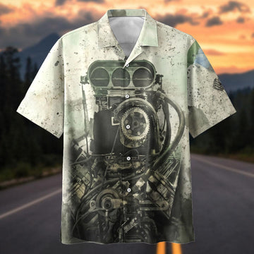 Maxcorners "Horsepower Is An Addiction" Drag Racing Hawaiian Shirt