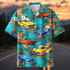 Maxcorners Personalized Car Classic Muscle Car Tropical Island Hawaiian Shirt, Custom Photo Car Aloha Shirts (Up to 5 photos)