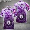 Maxcorners Billiards 8 Ball Tie-Dye Pattern Personalized Name 3D Shirt (Multi Color Options)