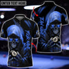 Maxcorners Billiards Grim Reaper Skull Personalized Name, Team Name Unisex Shirt ( 6 Colors )