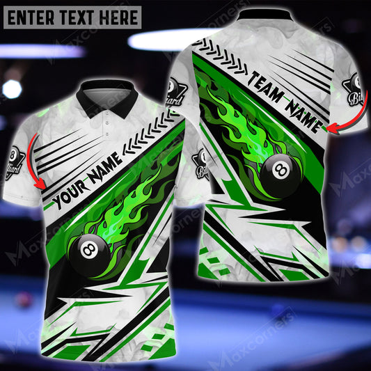 Maxcorners Billiards Ball Fire Speed Texture Multicolor Options Customized Name 3D Shirt