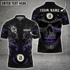 Maxcorners Billiards Skull Tribal Pattern Personalized Name 3D Shirt (Multi Color Options)