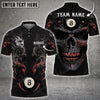Maxcorners Billiards Skull Tribal Pattern Personalized Name 3D Shirt (Multi Color Options)