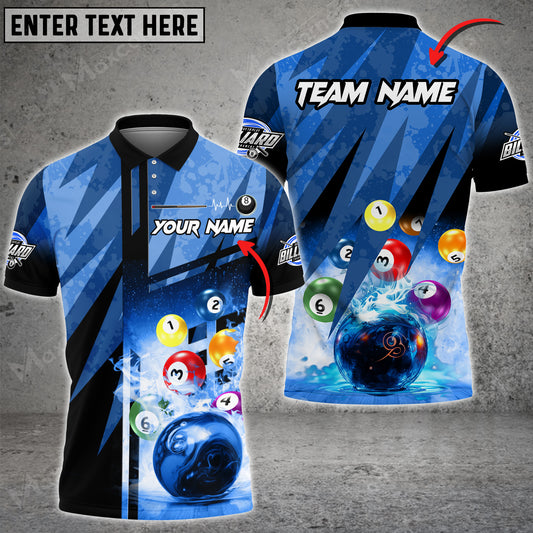 Maxcorners Billiards Ultimate Night 8 Ball Billiard Personalized Name, Team Name Unisex Shirt ( 4 Colors )