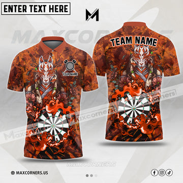 Maxcorners Darts Fox Mask Kitsune Multicolor Option Customized Name 3D Shirt