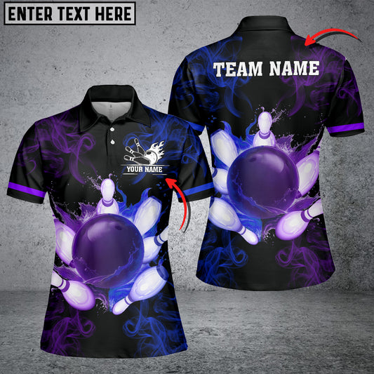 Maxcorners Bowling Ball And Pins Equal Battle Multicolor Option Customized Name 3D Shirt For Women (4 Colors)