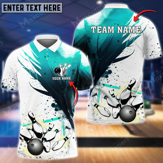 Maxcorners Bowling Ball And Pins Legend Returns Multicolor Option Customized Name 3D Shirt (4 Colors)