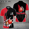 Maxcorners Bowling And Pins Piercing Multicolor Option Customized Name 3D Shirt