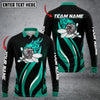 Maxcorners Funny Bowling Ball Flame Multicolor Option Customized Name Long Sleeve 3D Shirt