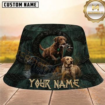 Maxcorners Majestic Duck Hunting Rune Personalized Name 3D Bucket Hat