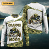 Maxcorners Crappie Mood Camo Fishing Shirt,  SPF Shirts For Men, Gag Gifts For Men, Men Long Sleeve Shirt