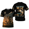 Maxcorners WTF Where's The Fish, Funny Skeleton Shirts, Fishing UV Shirts, Gag Gifts For Men, Mens Casual Shirts