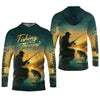 Maxcorners Fishing Therapy, Long Sleeve Sun Shirt, SPF Shirts For Men, Gag Gifts For Men, Mens Casual Shirts