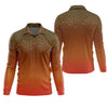 Maxcorners Orange Brook Trout Skin UPF Fishing Shirts, Hooded Sun Shirt, Personalized Fishing Gifts, UV Shirts For Men