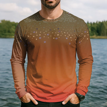 Maxcorners Orange Brook Trout Skin UPF Fishing Shirts, Hooded Sun Shirt, Personalized Fishing Gifts, UV Shirts For Men