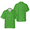 Maxcorners Three Leaf Clover Golf And Beer St Patrick's Day Green Golf Shirt, Fun Golf Shirts For Men, Polo Shirts For Men