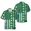 Maxcorners Irish Shamrock Vertical Stripes St Patrick's Day Golf Shirt, Polo Shirts For Men, Golf Shirts For Men
