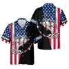 Maxcorners American Flag Fishing Shirt, Personalized Bass Fishing UPF Long Sleeve Shirt for Men