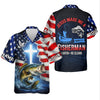 Maxcorners Jesus Made Me A Fisherman Shirt Christian, Patriotic Bass Fishing Tee For Men, Fishing UPF Shirts