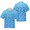 Maxcorners Swordfish Pattern Blue Fishing Shirt, Cute Fishing Outfits, SPF Shirt For Men, Men's Fishing Shirt