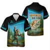 Maxcorners Happiness Is A Big Fish And A Witness Bigfoot Fishing SPF Shirt, Funny Fishing Shirt, Men's Fishing Shirt