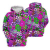 Maxcorners Pink Purple Retro Flower Power Golf Shirt, Women’s Golf Apparel, Hawaiian Golf Shirt, Golf Polo For Women LM1507