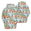 Maxcorners Surfing Santa Tropical Christmas Golf Shirt, Beach Reindeer Holiday Polo, Women's Golf Tops, Printed Golf Shirt LM1507