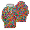 Maxcorners Colorful Abstract Circle Pattern Polo Shirt, Printed Golf Shirt, Hawaiian Golf Shirt, Women’s Golf Tops LM1507