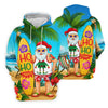 Maxcorners Surfboard Santa Tropical Christmas Golf Shirt, Women's Golf Tops, Hawaiian Golf Shirt LM1507