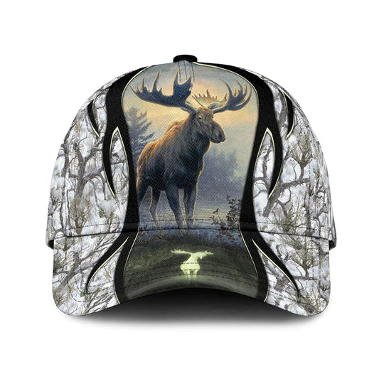 Maxcorners 3D All Over Print Baseball Cap Hunting Moose Forest Cap LM0402