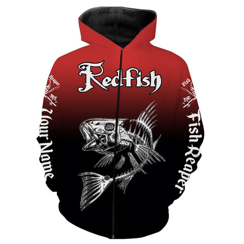 Maxcorners Redfish Puppy Drum Fishing Custom Name Hoodie