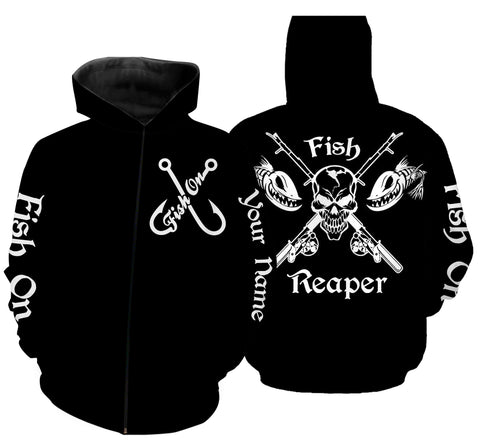 Maxcorners Customize Name Fish Reaper Fishing 3D Hoodie