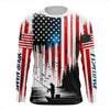 Maxcorners American Flag UV Protection Fishing Shirt Fishing Jersey For Fisherman A59 LM0501