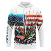 Maxcorners American Flag UV Protection Fishing Shirt For Fisherman Fishing Jersey A51 LM0501