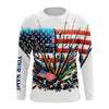 Maxcorners American Flag UV Protection Fishing Shirt For Fisherman Fishing Jersey A51 LM0501