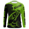 Maxcorners Custom Chinook King Salmon Saltwater Long Sleeve Fishing Shirts, Salmon Fishing Jerseys | Green LM0201